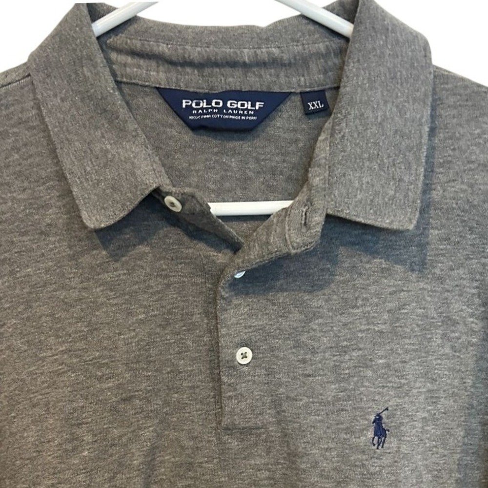 Polo Golf Ralph Lauren Shirt XXL Men's Grey Long Sleeve Pima Cotton FSN Detroit